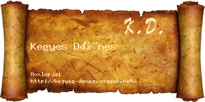 Kegyes Dénes névjegykártya