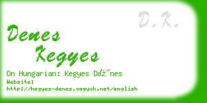 denes kegyes business card